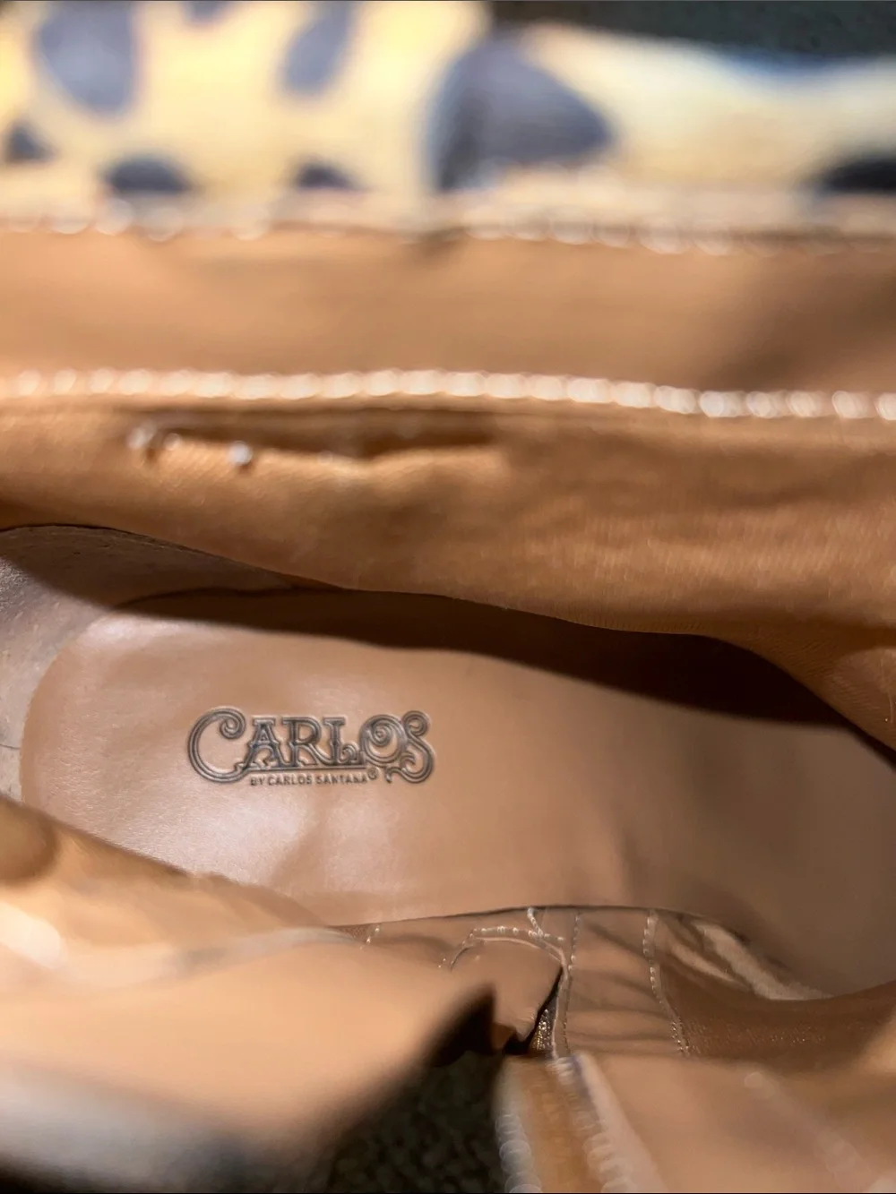 Carlos Santana Leopard Print Ankle Boots - Tan and Black